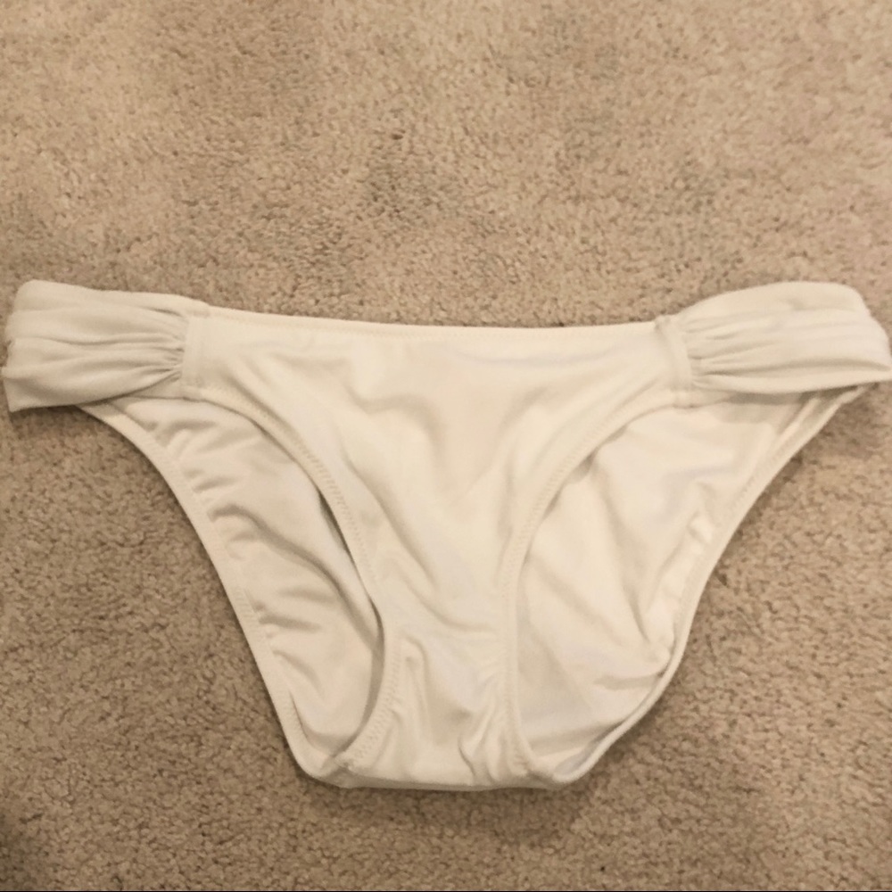Victoria’s Secret White Ruched Hipkini Swim Bottom